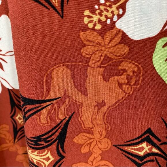 Rust brown Big Dogs Hawaiian shirt men’s size large - Picture 6 of 9
